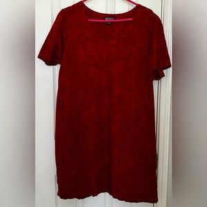 NICOLE MILLER WOMENS DRESS, RED/MAROON, LINEN BLEND, size XL